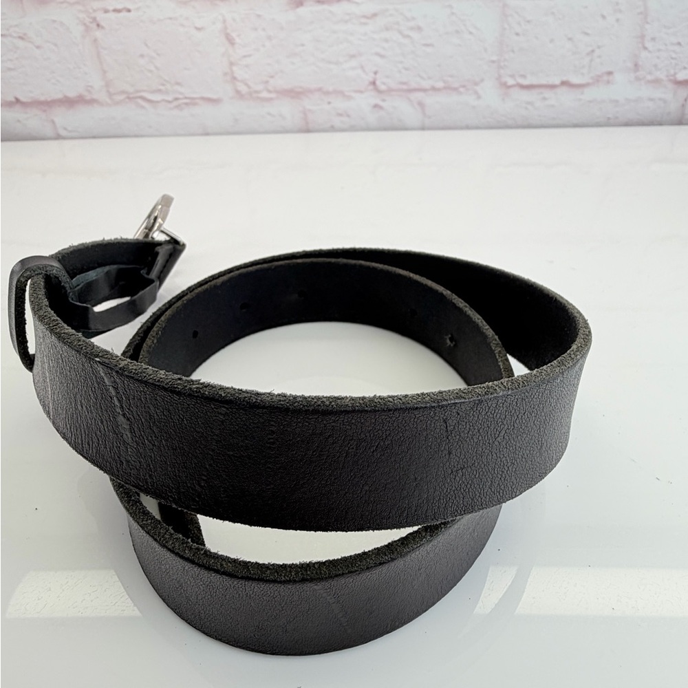 Gucci Black Raw Edge Leather Marmont Belt l Silver Buckle 414516 85/34 - Picture 4 of 11